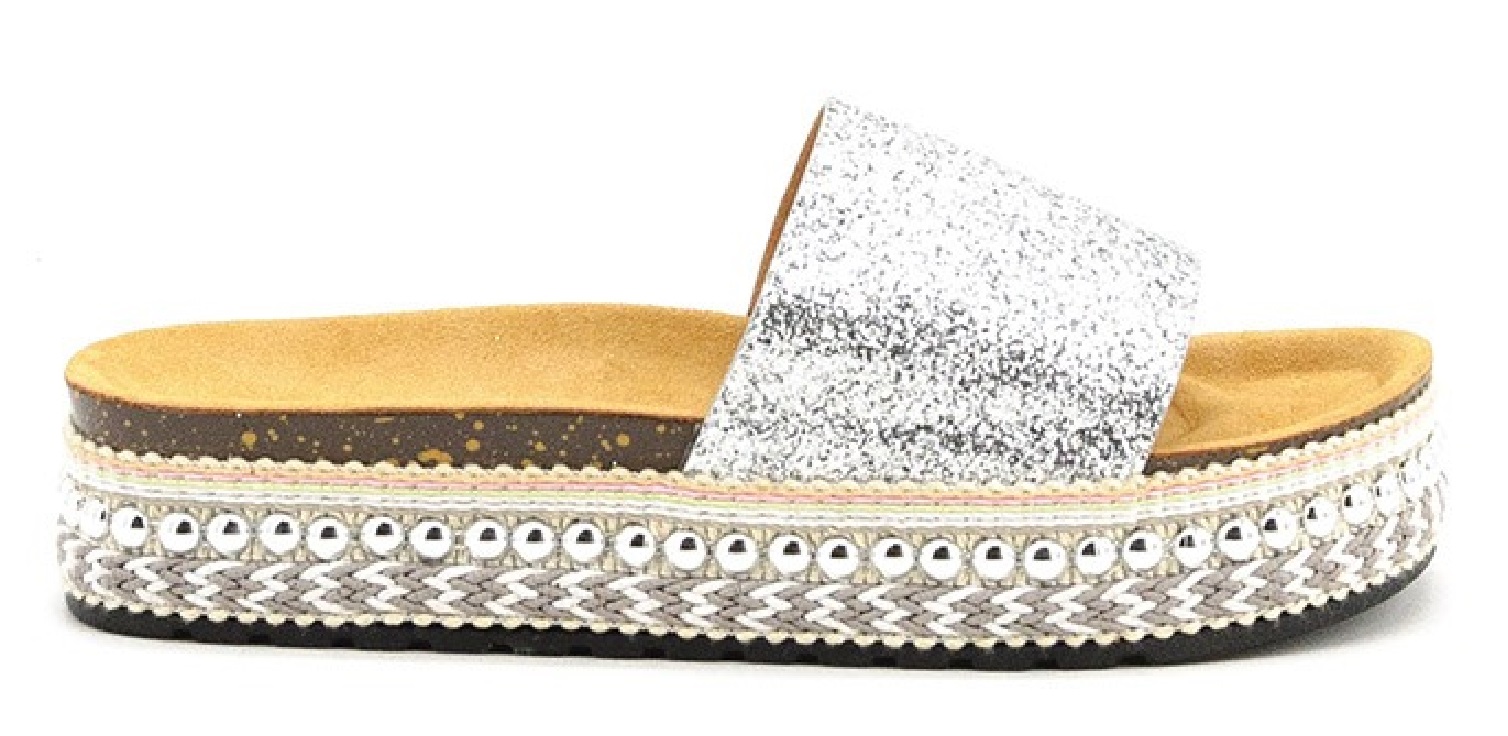 UGG Delaney Treadlite Leather Flatform Slide Sandals in Beige (Natural) - Lyst